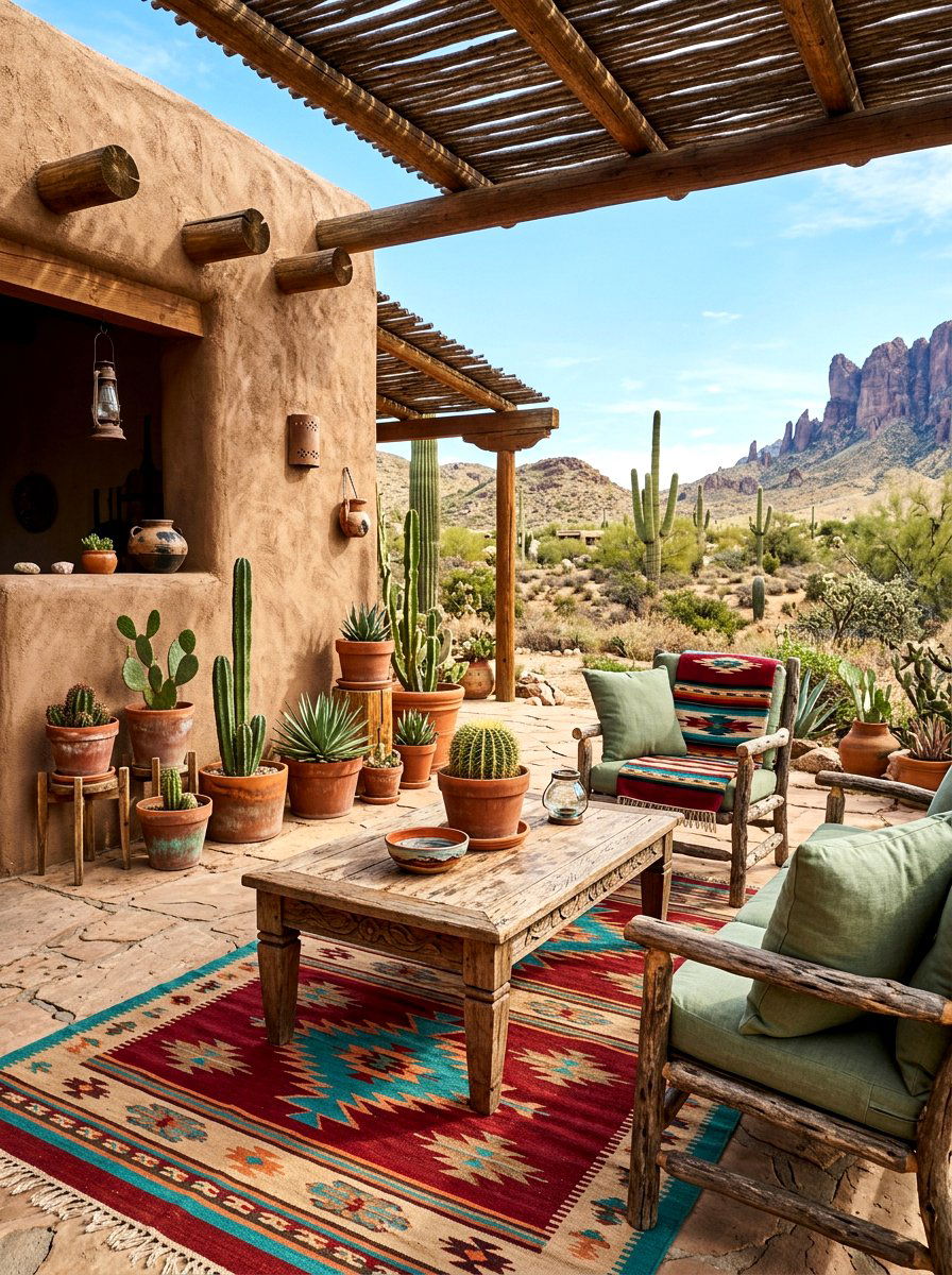 Desert Southwest Patio Coffee Table - 30 outdoor coffee table styling ideas