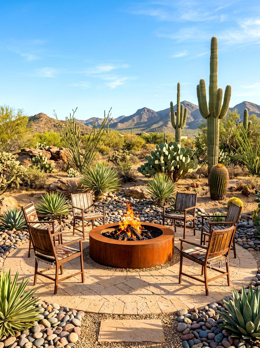 Desert Style Fire Pit - 30 fire pit patio ideas