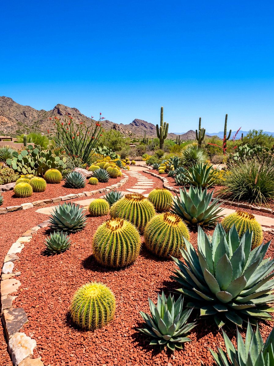 Desert Style Xeriscaping - 30 flower bed landscaping ideas