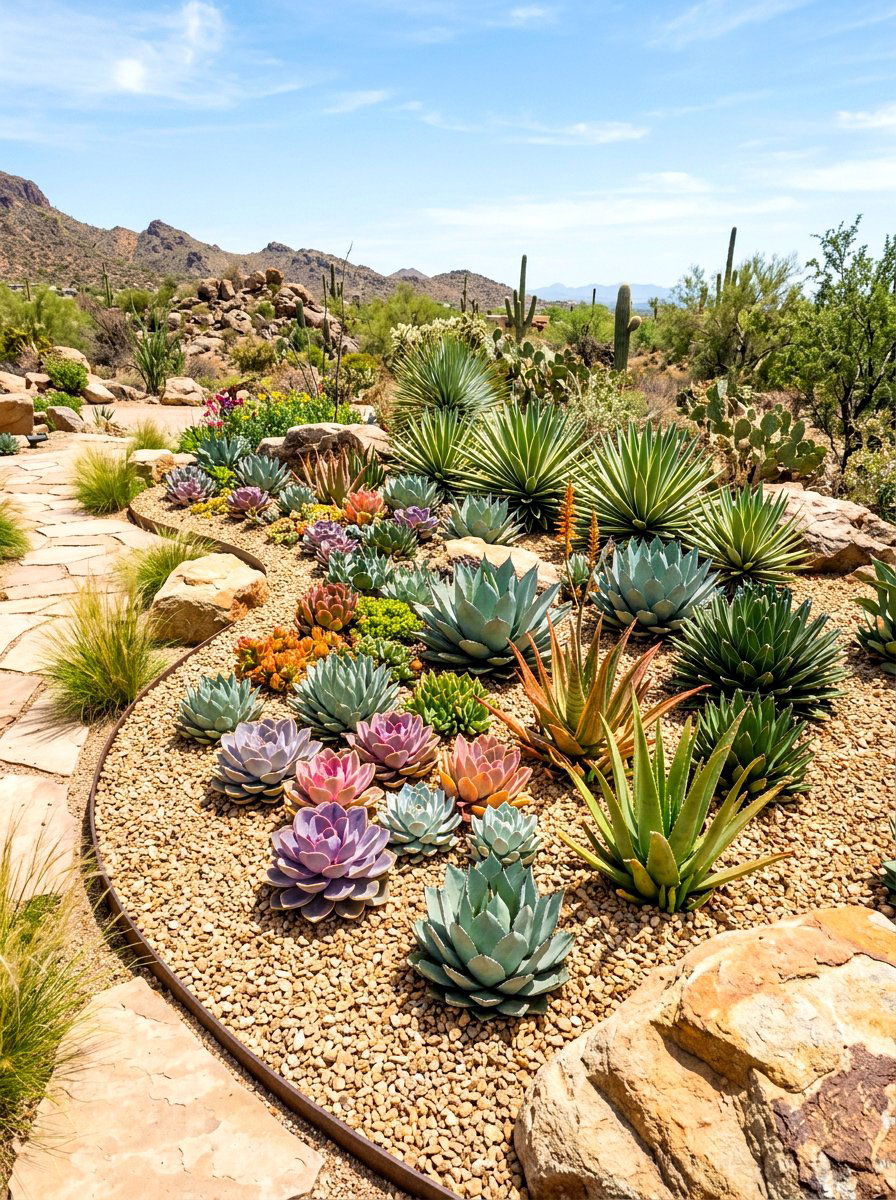 Desert Succulent Garden - 30 small front yard ideas
