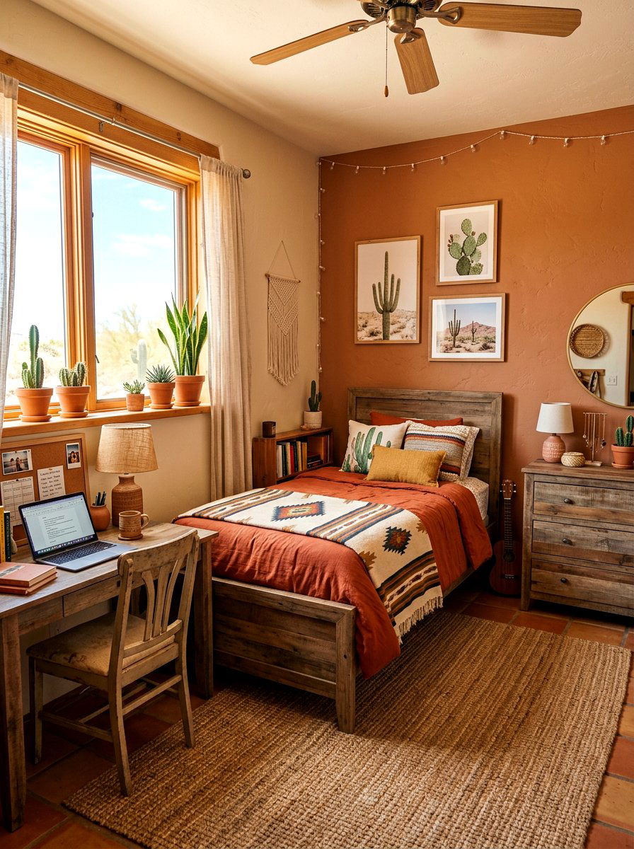 Desert Terracotta College Room - 30 college bedroom ideas