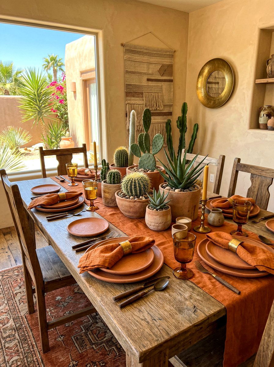 Desert Terracotta Table - 30 collected tablescape ideas