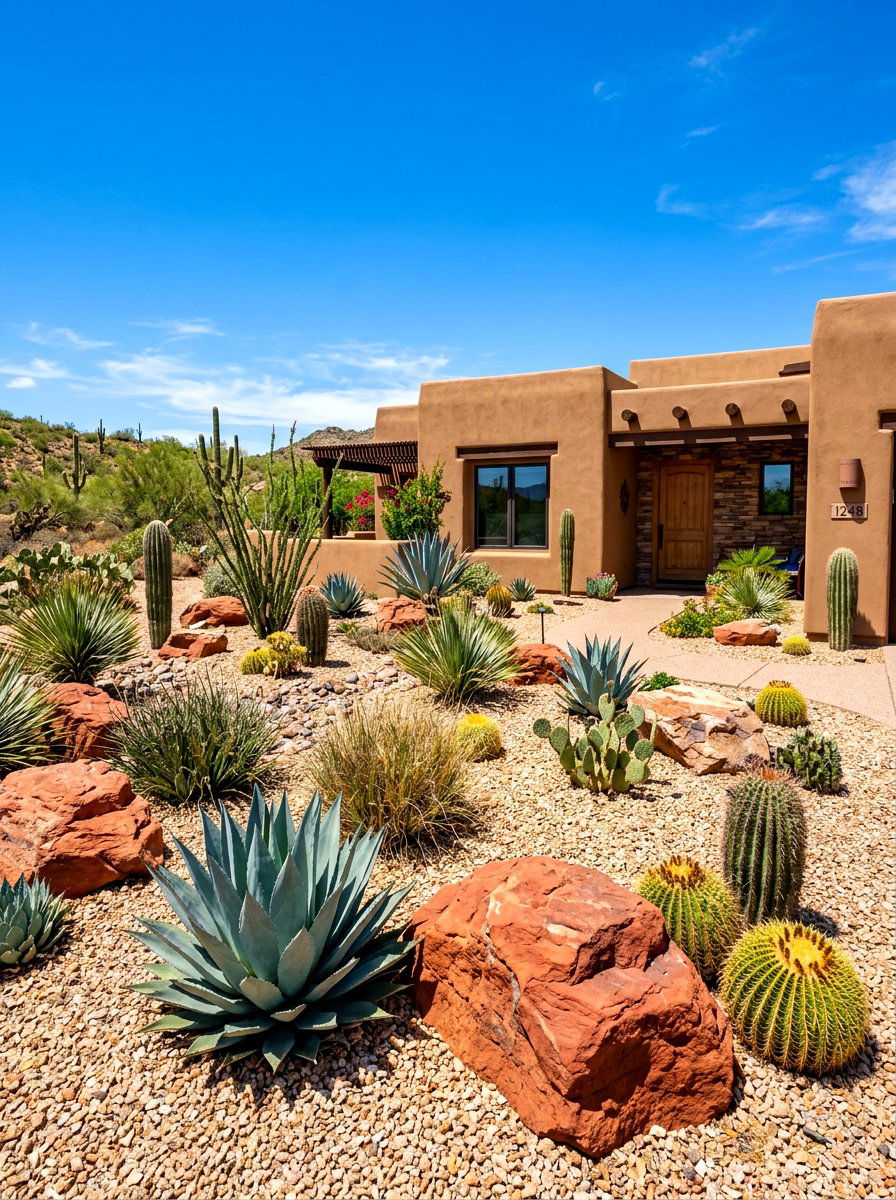 Desert Xeriscape - 30 front yard ideas