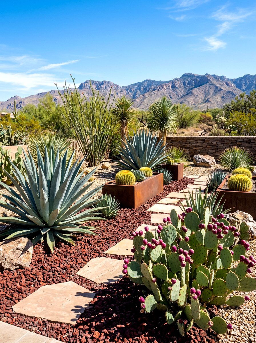 Desert Xeriscape Backyard - 30 naturalistic backyard ideas