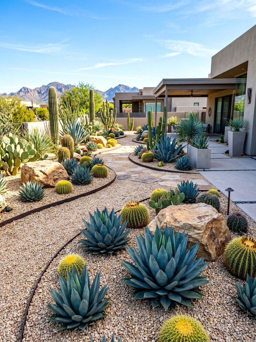 Desert Xeriscape Garden - 30 patio garden ideas