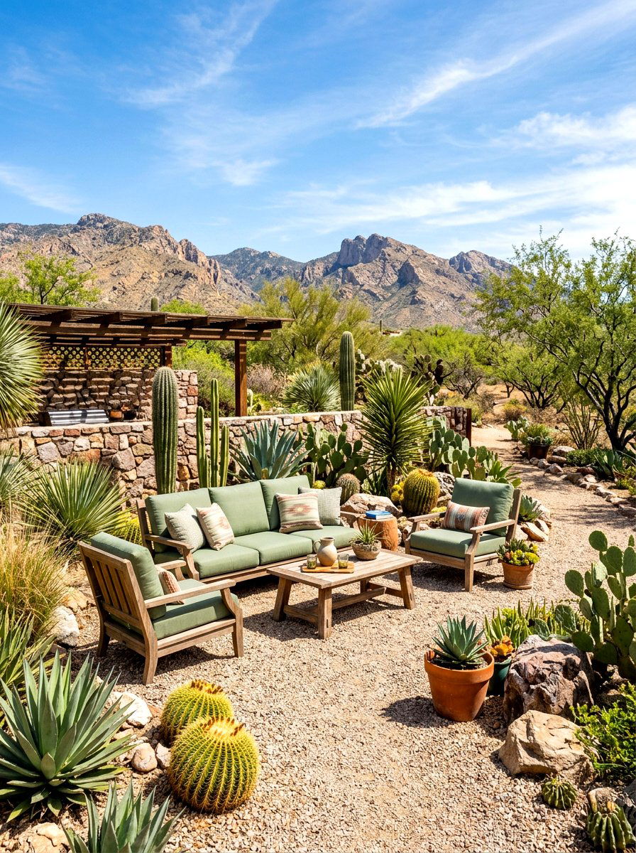 Desert Xeriscape Nook - 30 outdoor breakfast nook ideas