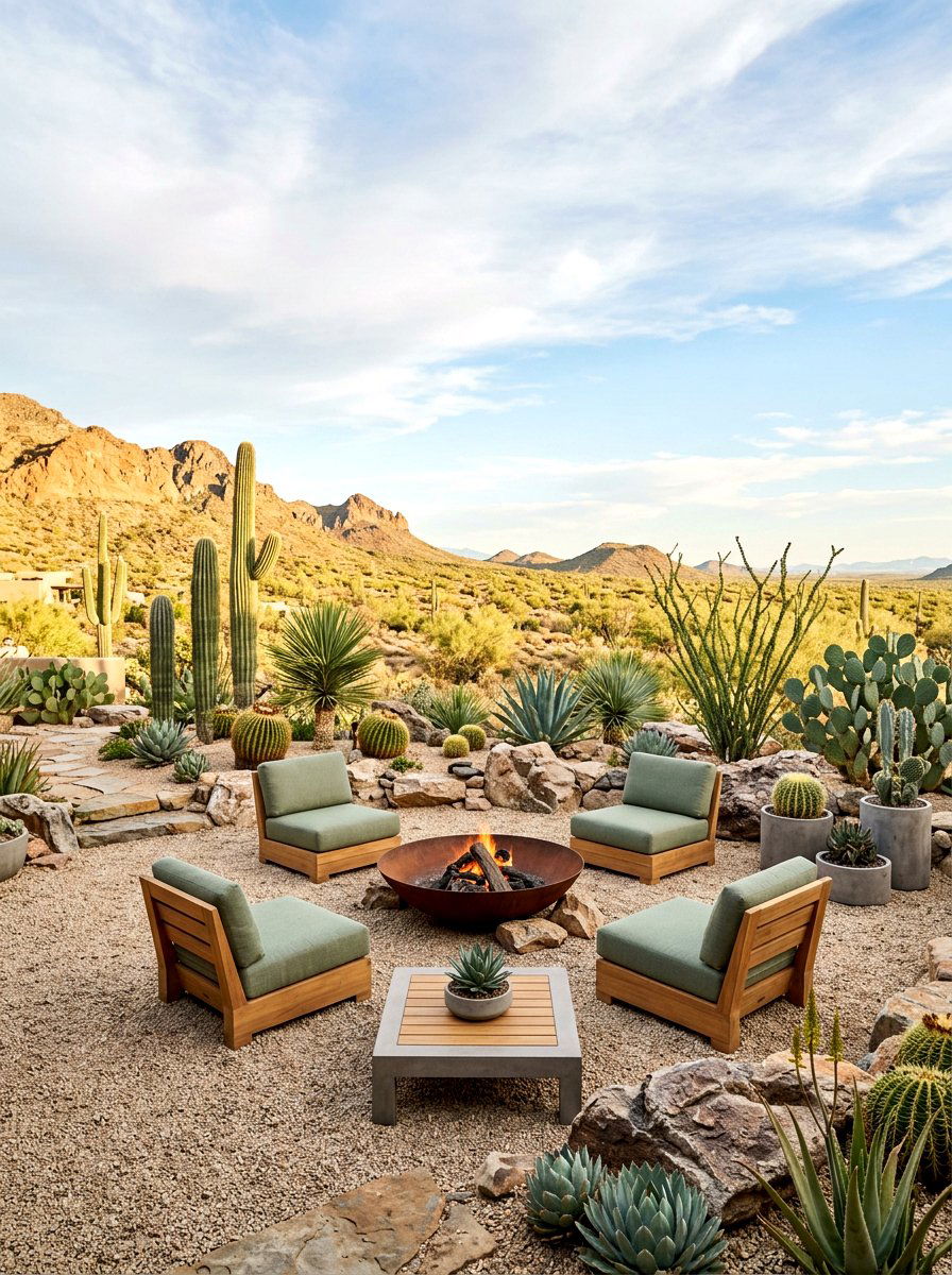 Desert Xeriscape Patio - 30 boutique hotel patio ideas