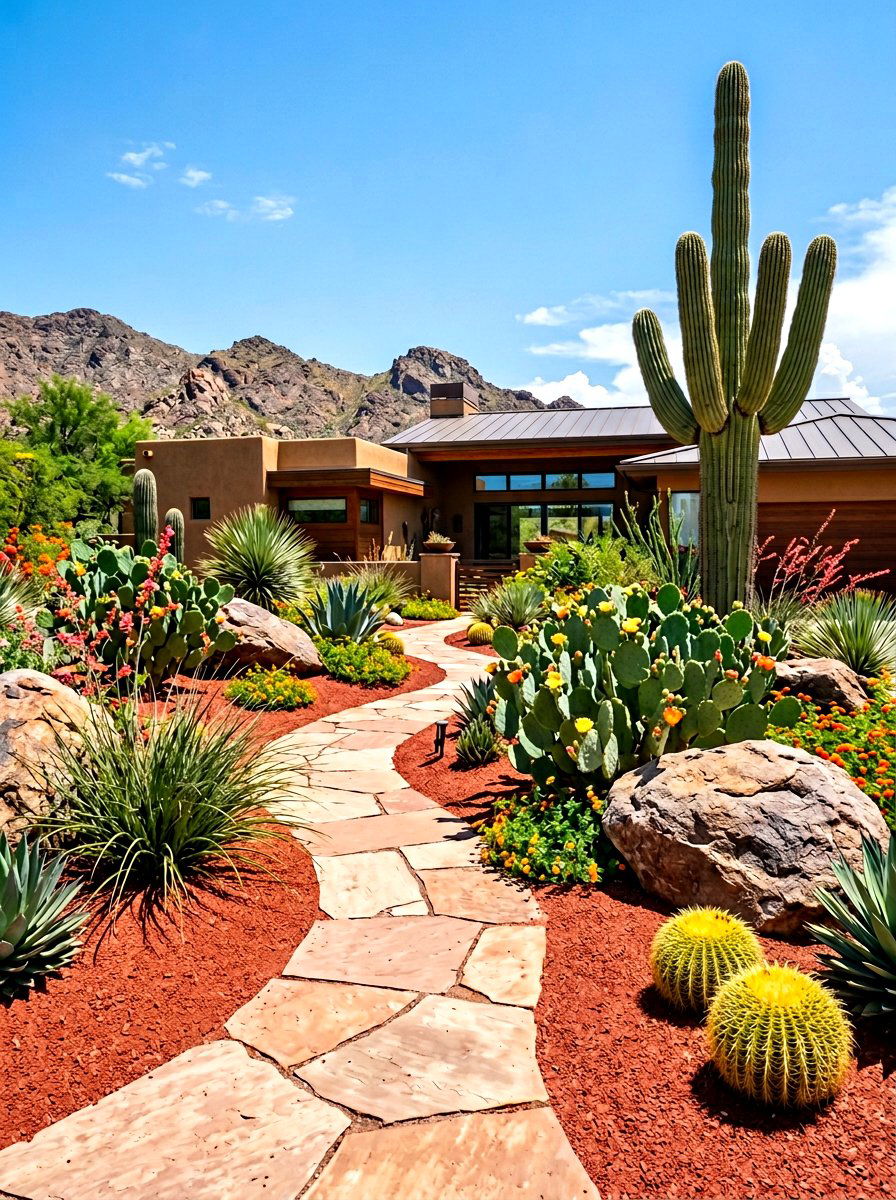 Desert Xeriscape Yard - 30 small yard landscaping ideas