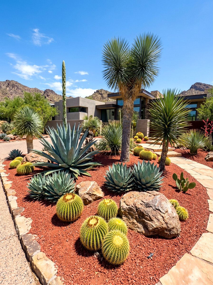 Desert Xeriscape - 30 backyard landscaping ideas