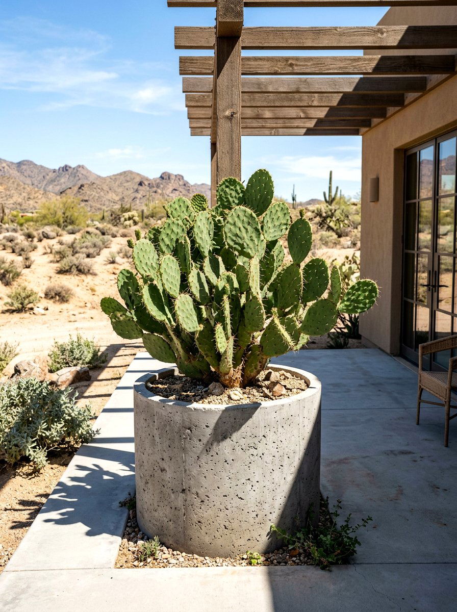 Desert cactus porch urn - 30 porch urn planter ideas