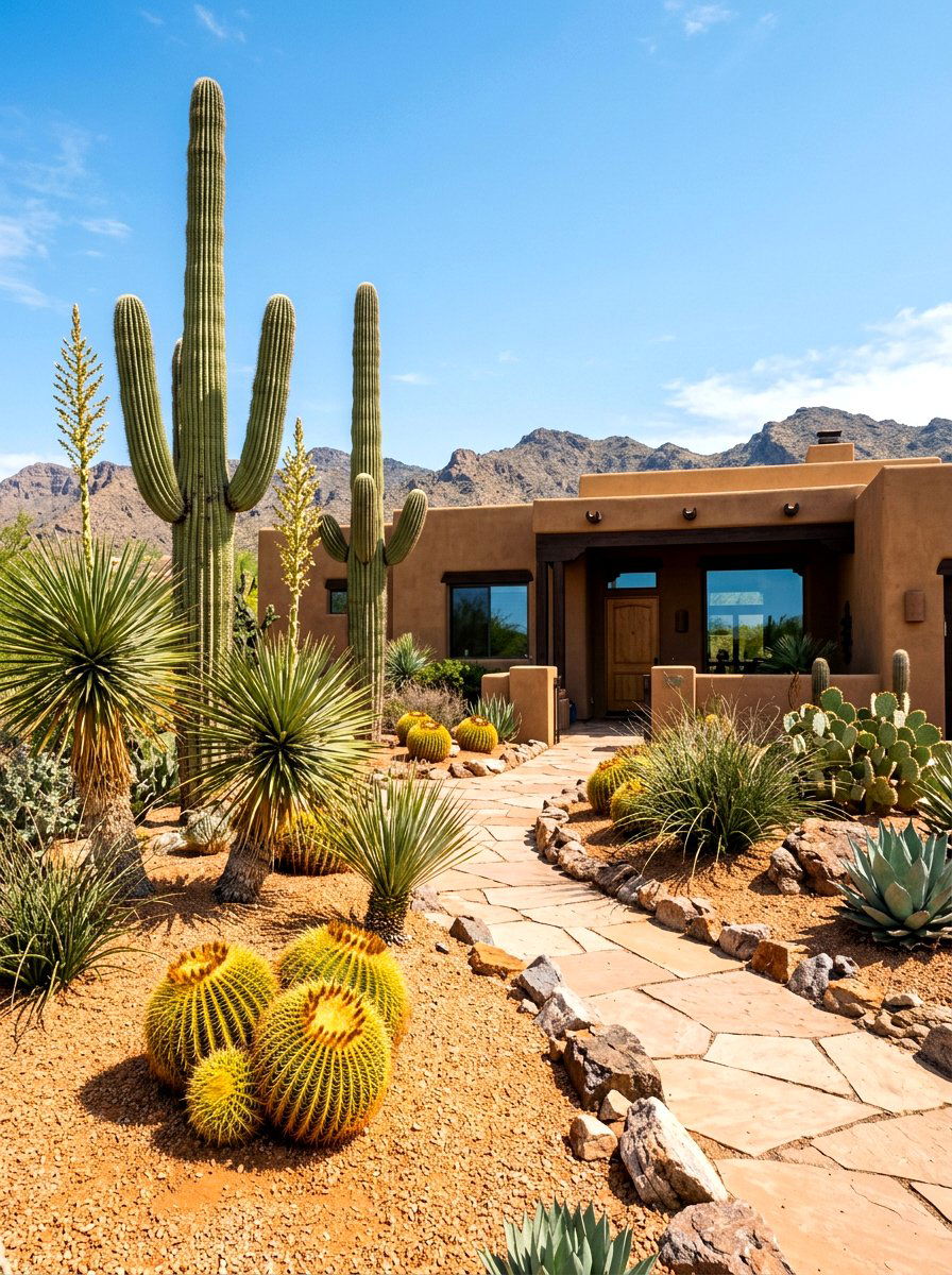 Desert landscape - 30 low maintenance front yard ideas