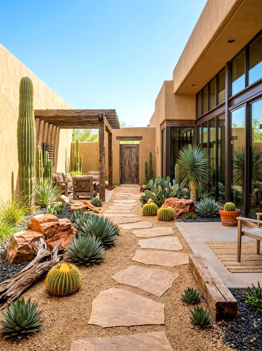 Desert landscape courtyard - 30 indoor courtyard home ideas