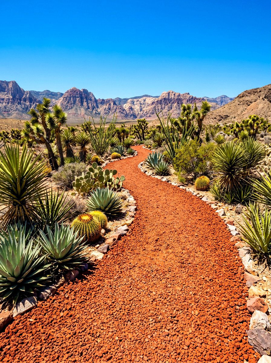 Desert landscape gravel path - 30 gravel path backyard ideas