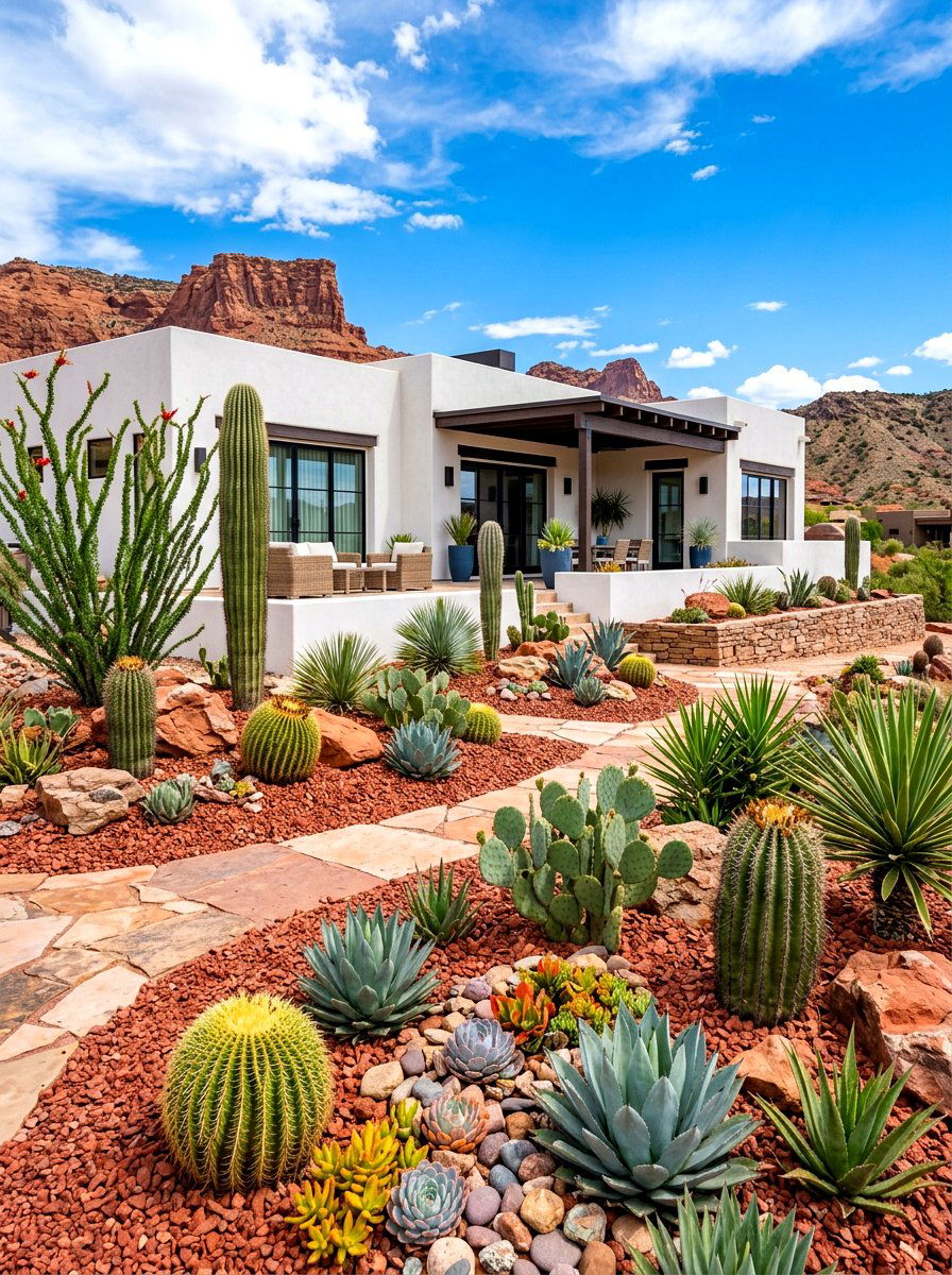 Desert landscape theme - 30 villa backyard ideas