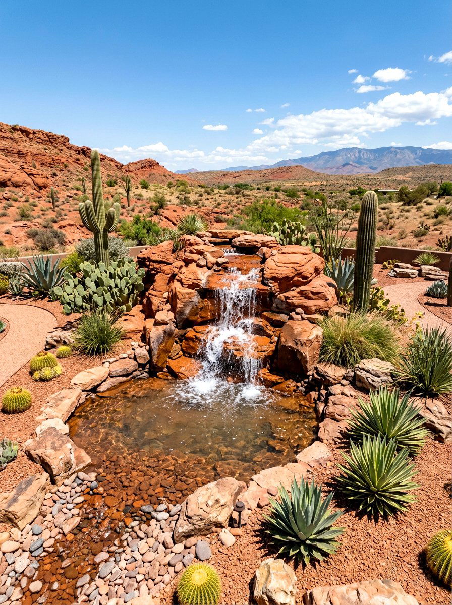 Desert landscape waterfall - 30 pondless waterfall ideas