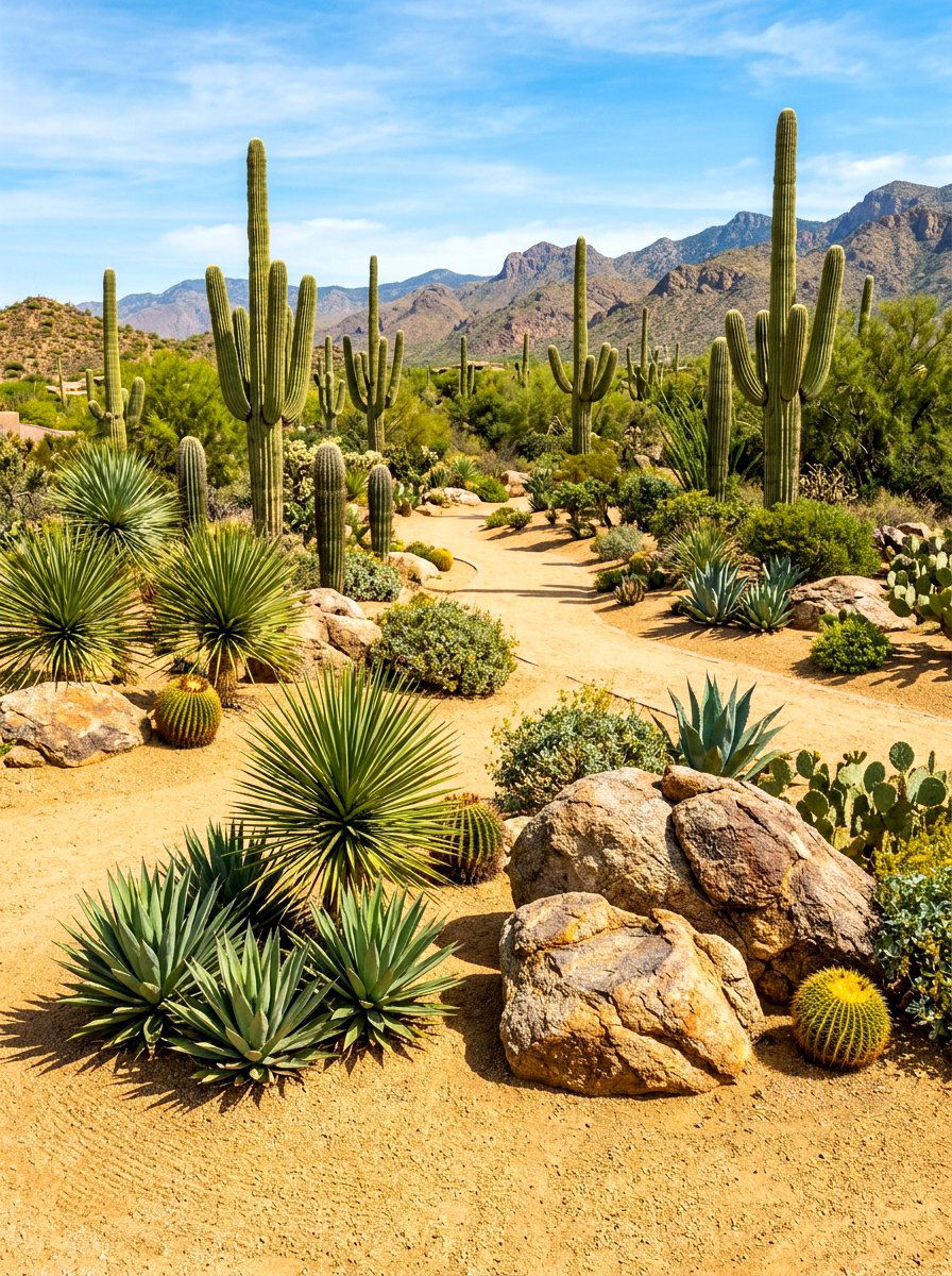 Desert landscape xeriscape - 30 decomposed granite front yard ideas
