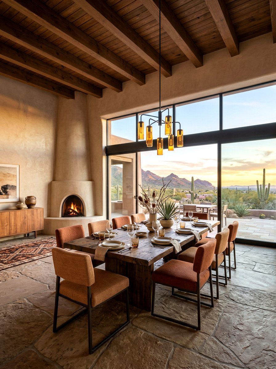 Desert modern villa dining - 30 villa dining room ideas