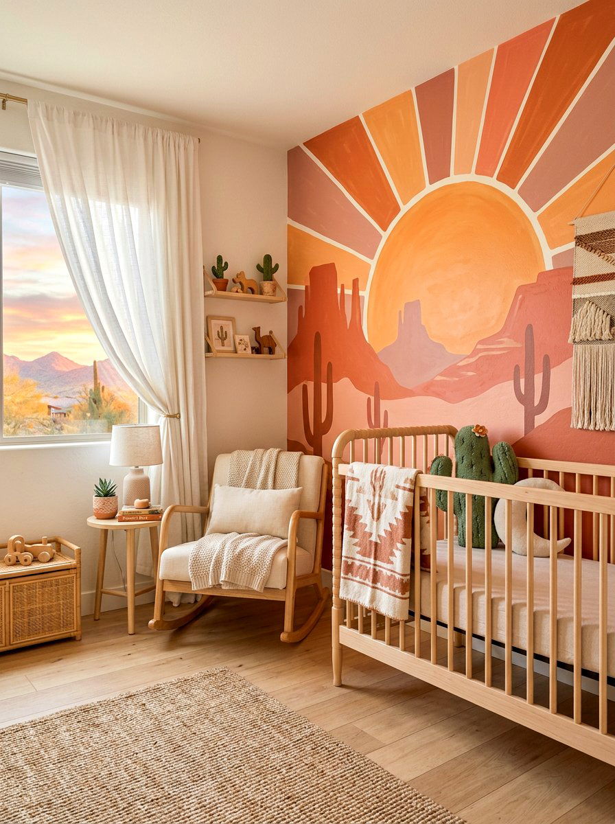 Desert sunset nursery - 30 boho nursery ideas