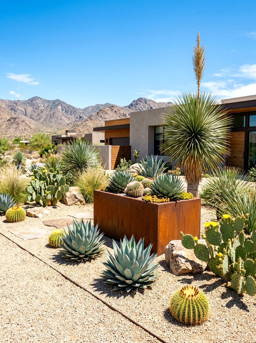 Desert xeriscape - 30 native plant landscaping ideas