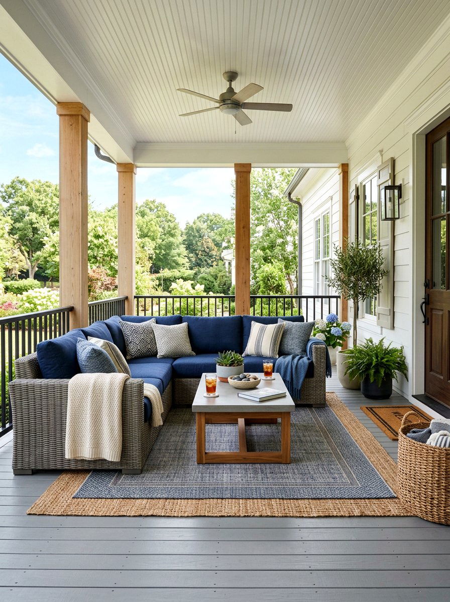 Designer Outdoor Sofa Seating Area - 30 luxury front porch styling ideas