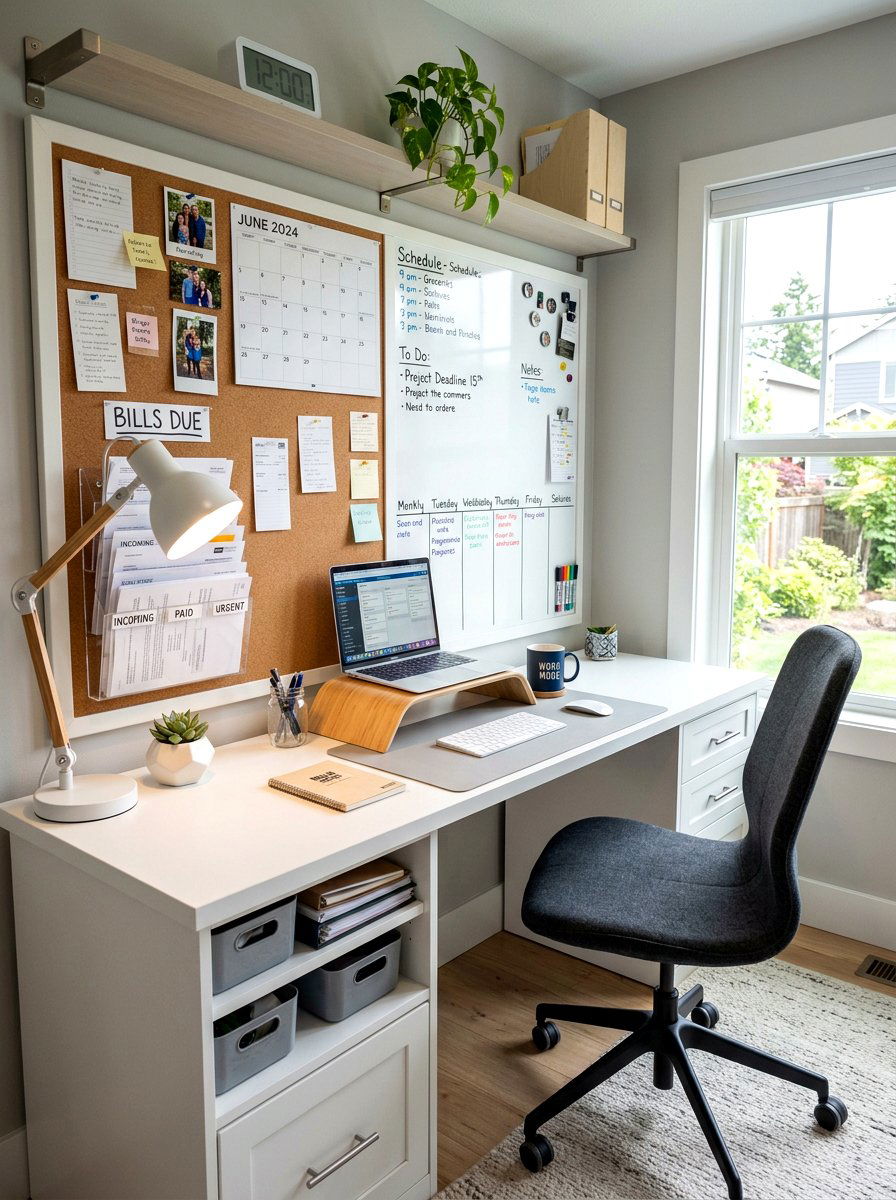 Desk Area Command Center - 30 family message center ideas