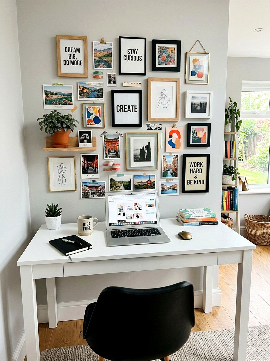 Desk Area Inspiration Board - 30 mini salon wall apartment ideas