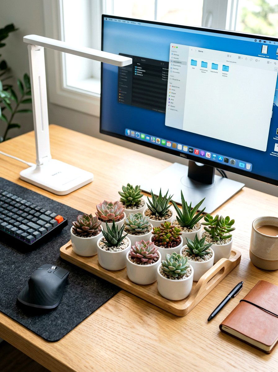 Desk Top Miniature Succulent Garden - 30 indoor succulent garden ideas
