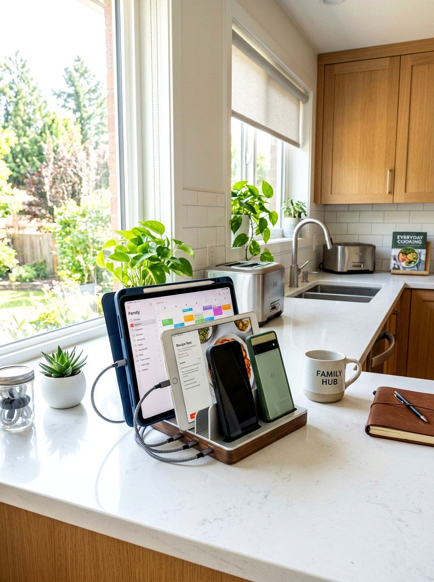 Desktop Charging Station - 30 office cable management ideas