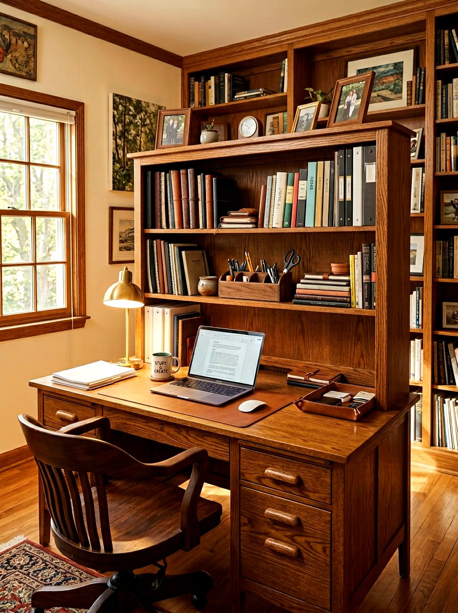 Desktop Hutch Shelf - 30 notebook storage ideas