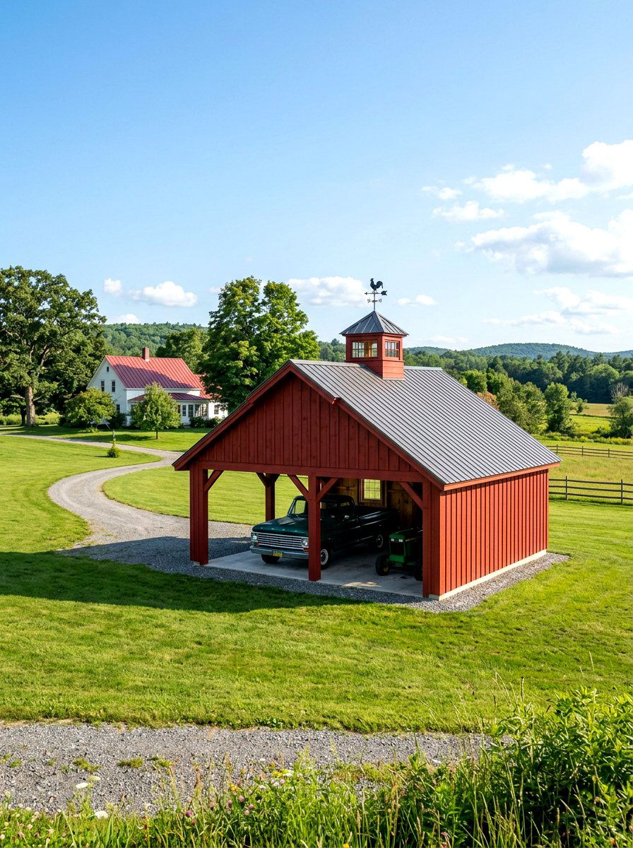 Detached Barn Carport - 30 farmhouse carport ideas