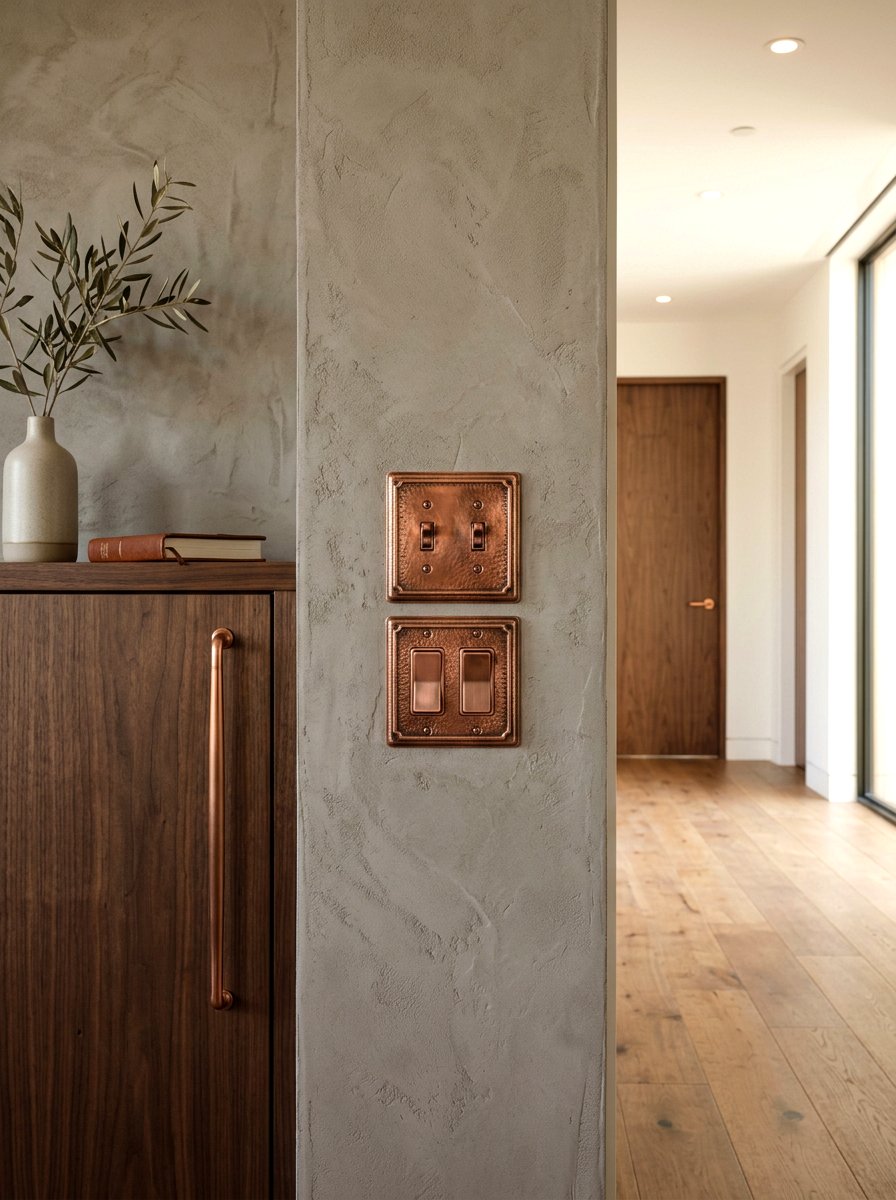 Detailed Finish With Copper Switch Plates - 30 copper kitchen accent ideas