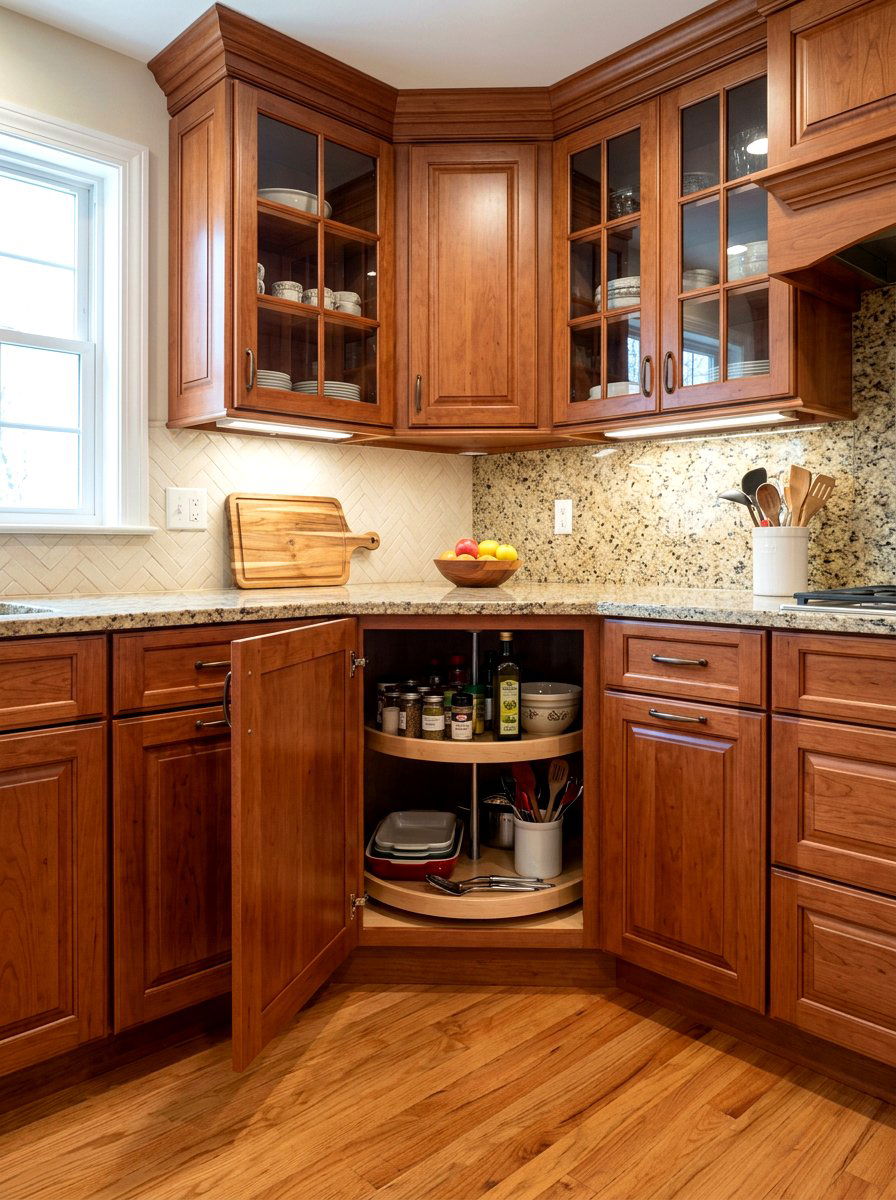 Diagonal Base Corner Cabinet - 30 kitchen corner cabinet ideas