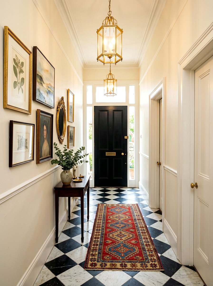 Diagonal Checkerboard Entryway - 30 checkerboard floor ideas