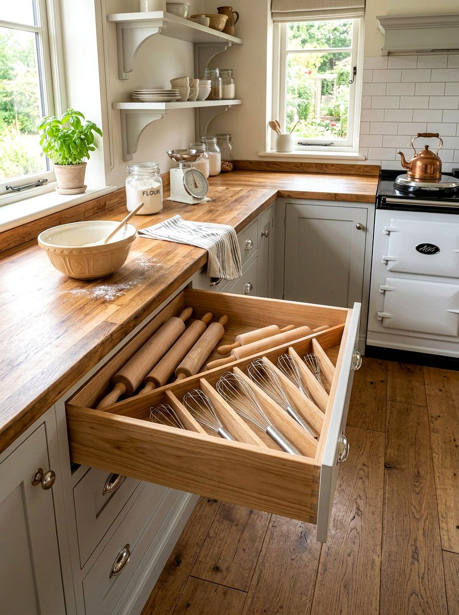 Diagonal Drawer Divider - 30 utensil drawer ideas