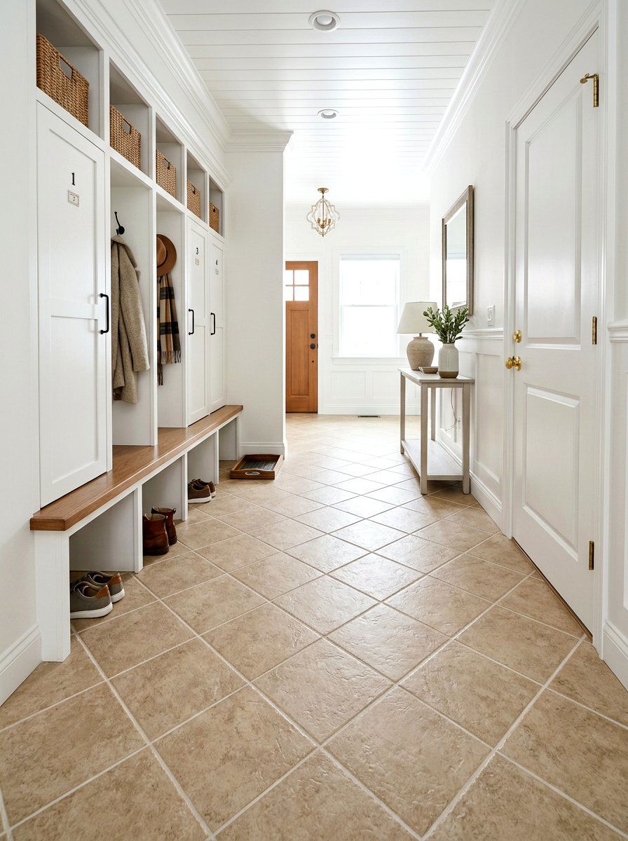 Diagonal Mudroom Tile - 30 mudroom tile floor ideas
