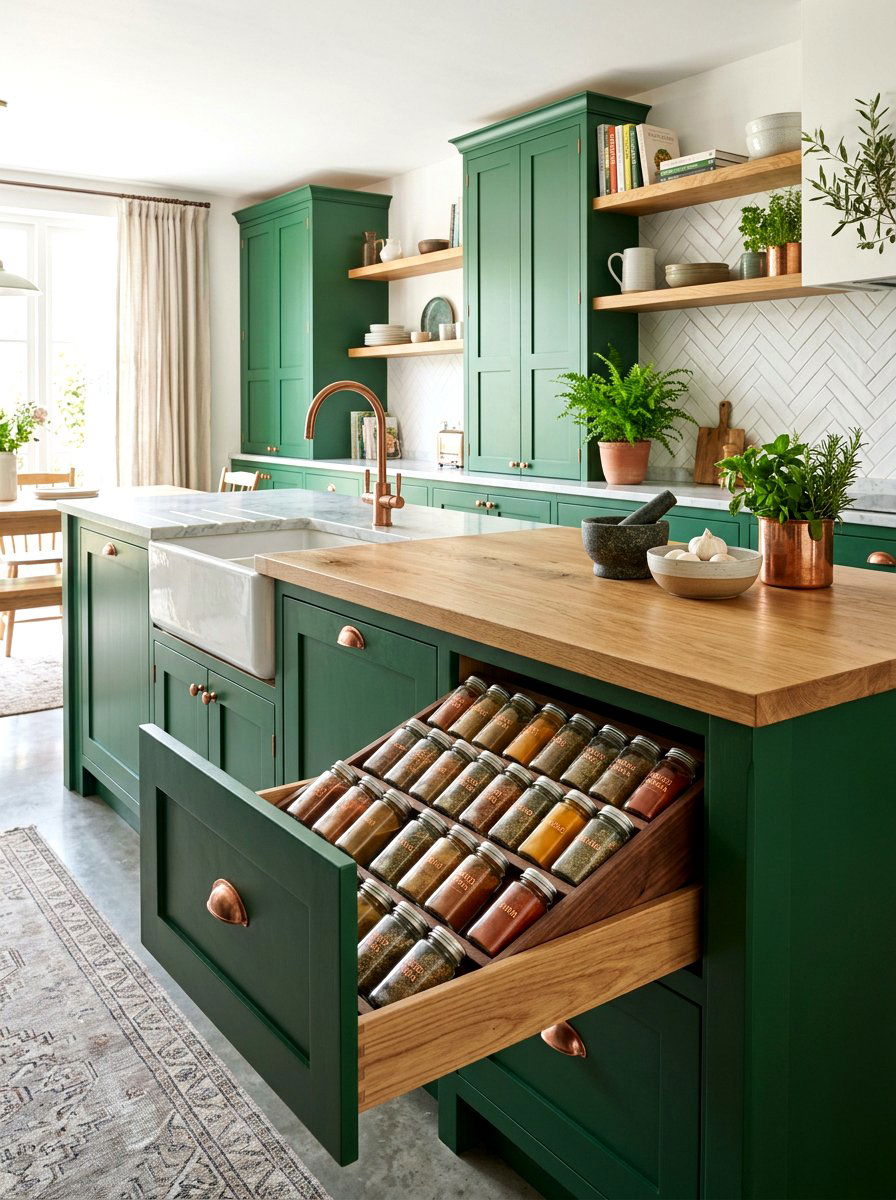 Diagonal Spice Drawer Tray - 30 spice drawer ideas