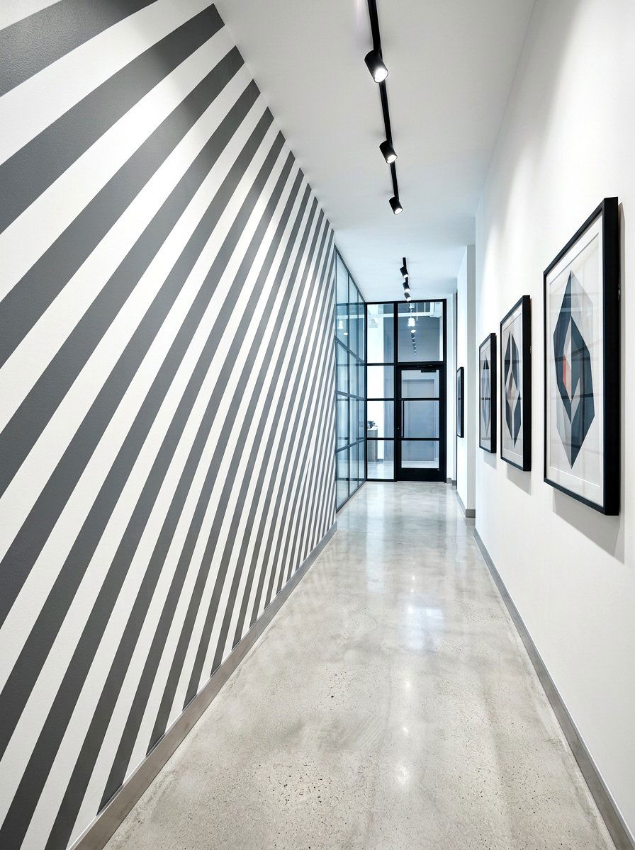 Diagonal Striped Hallway Accent - 30 striped hallway ideas