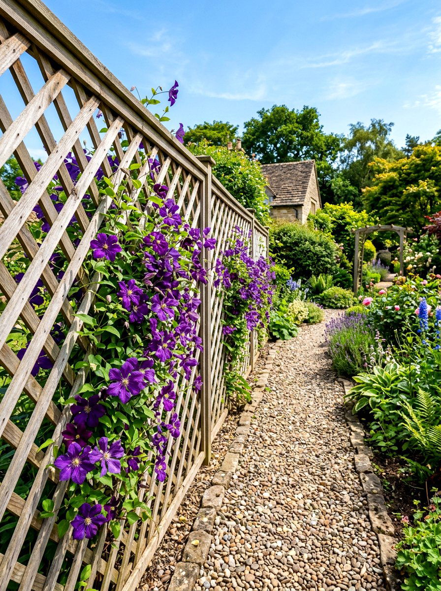 Diagonal wood lattice - 30 lattice screen patio ideas