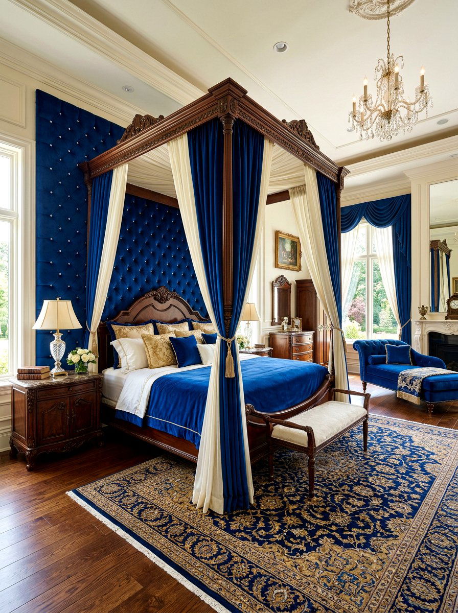 Diamond Button Tufted Wall - 30 upholstered wall bedroom ideas