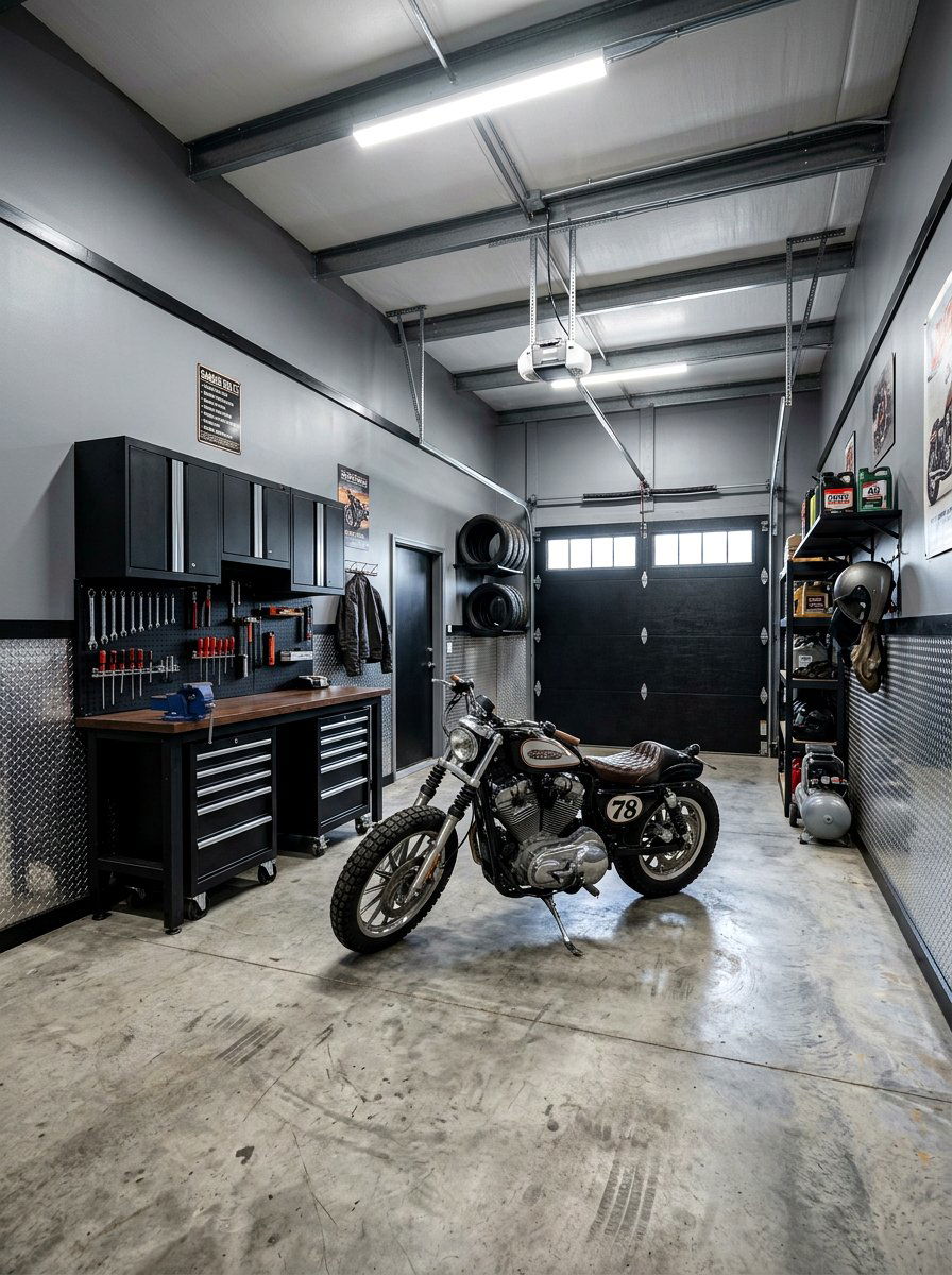 Diamond Plate Aluminum Wainscoting - 30 garage wall panel ideas