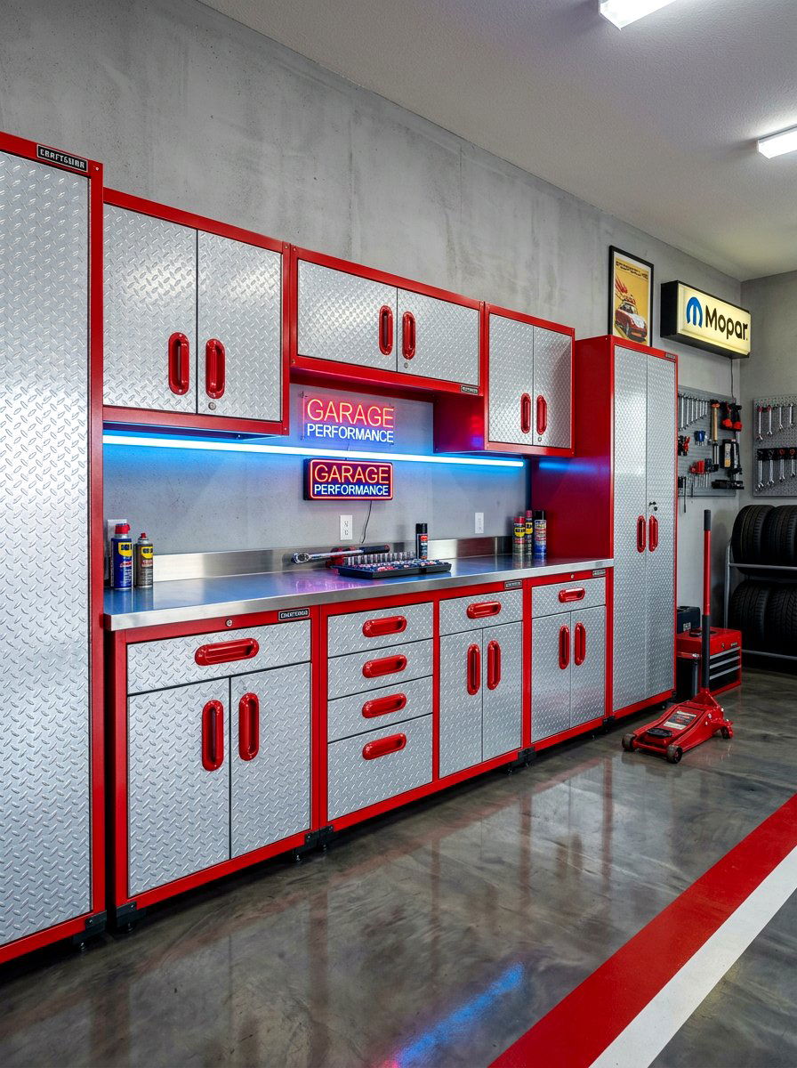 Diamond Plate Garage Cabinet - 30 garage cabinet ideas