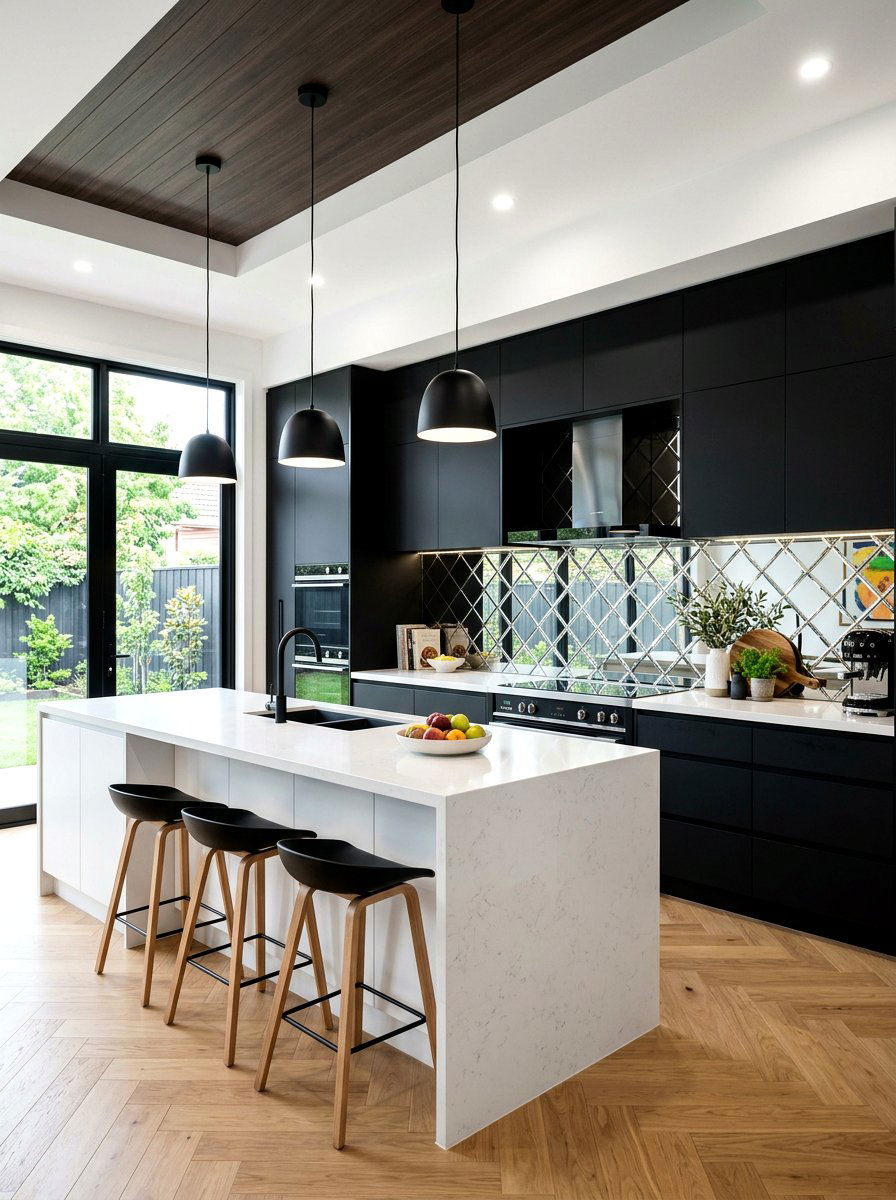 Diamond Shape Mirror Tile - 30 mirror tile backsplash ideas