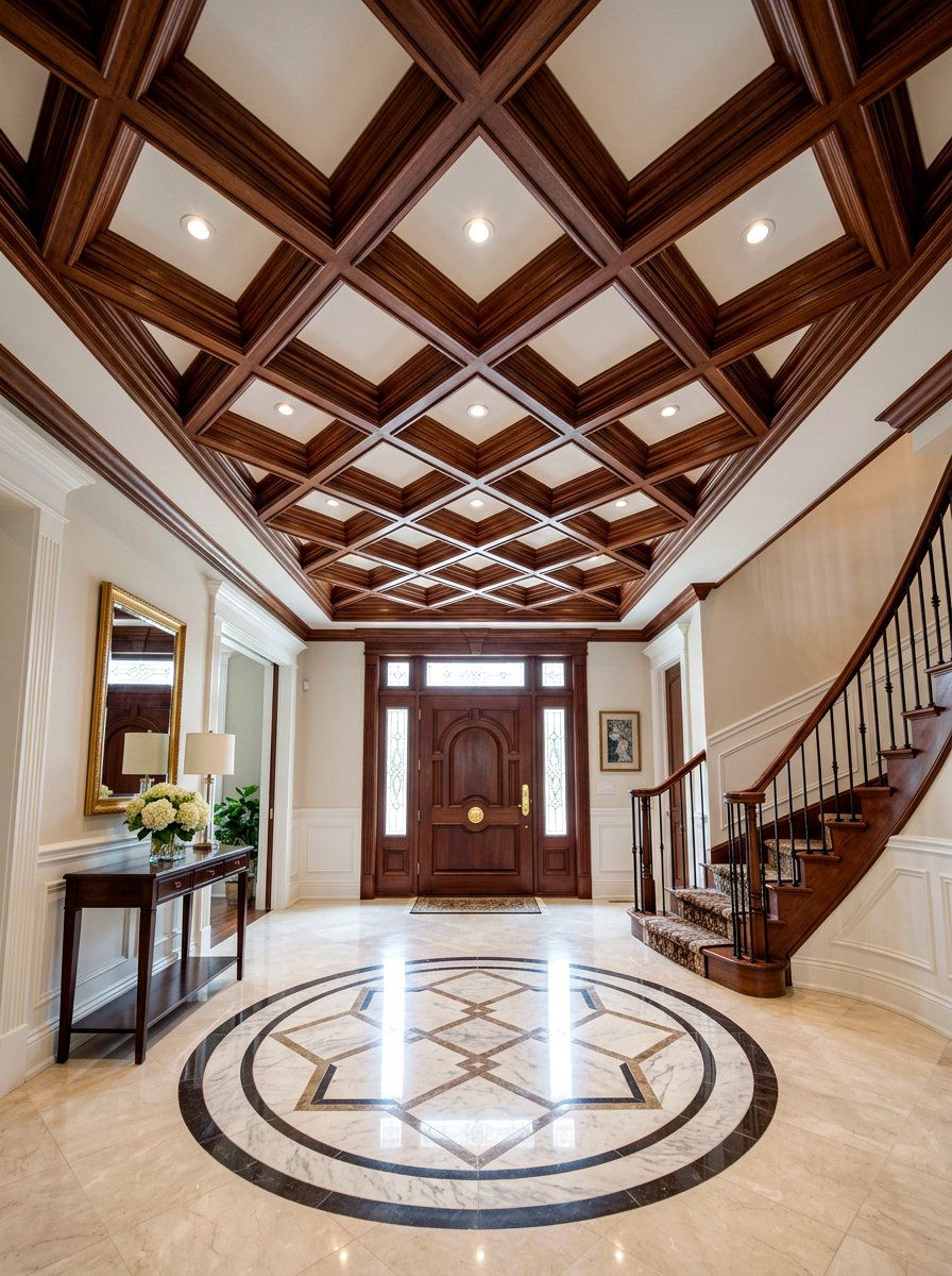 Diamond pattern coffered ceiling - 30 coffered ceiling ideas