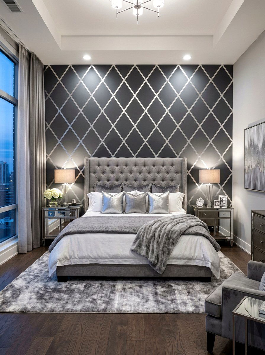 Diamond pattern wall - 30 tape wall art display ideas
