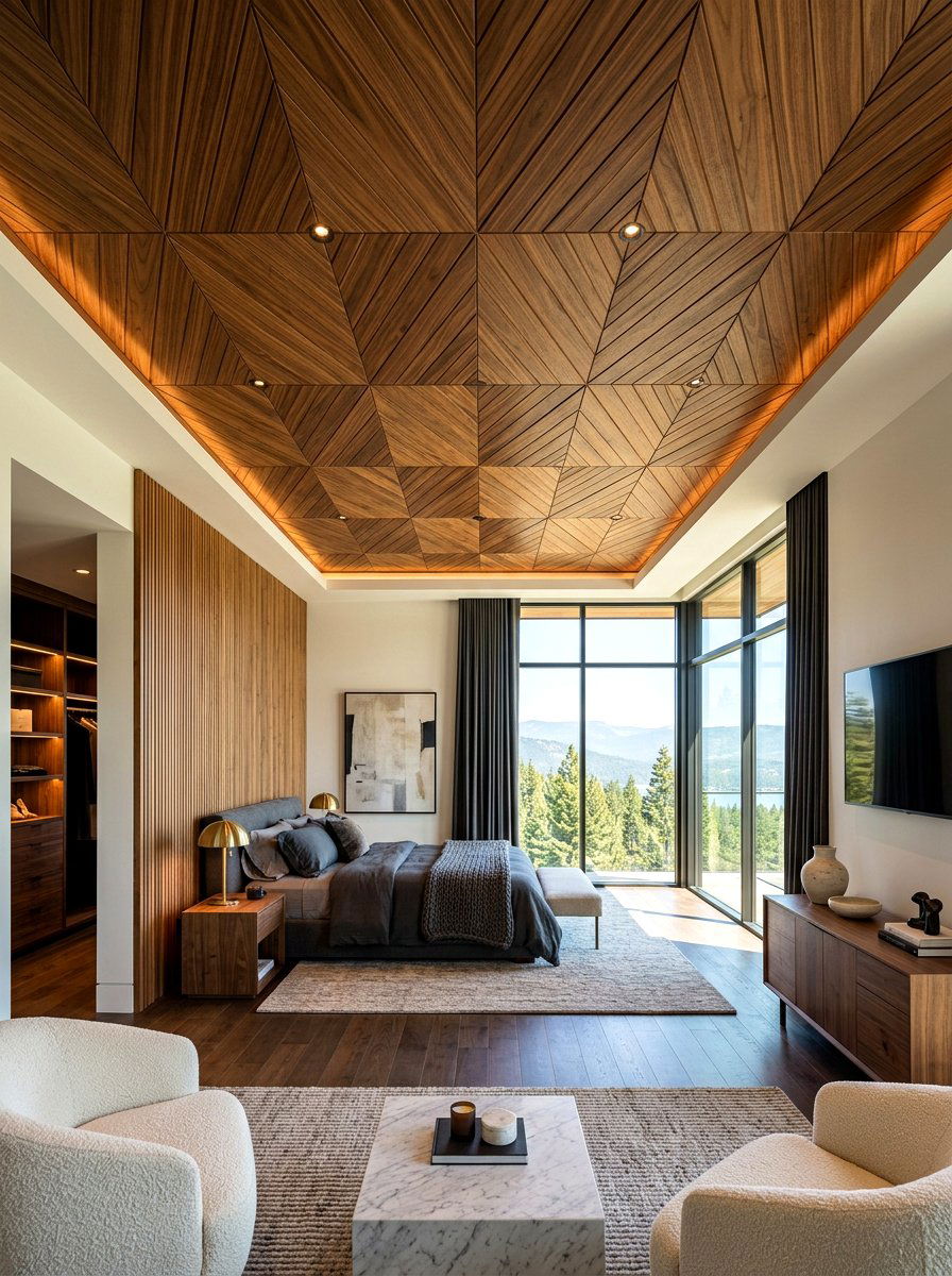 Diamond wood pattern - 30 ceiling trim ideas
