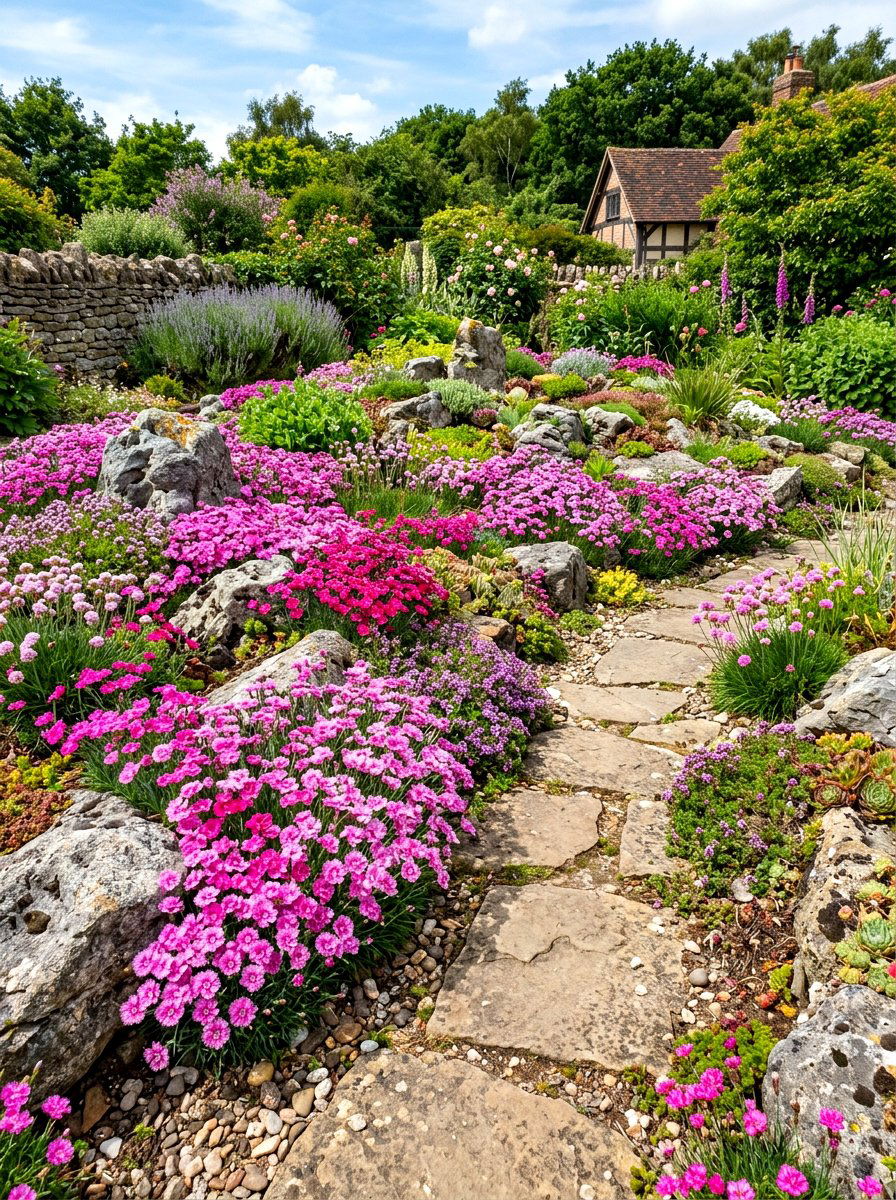 Dianthus pinks garden - 30 fragrance garden backyard ideas
