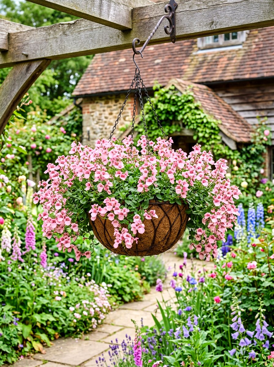 Diascia hanging basket - 30 hanging basket ideas