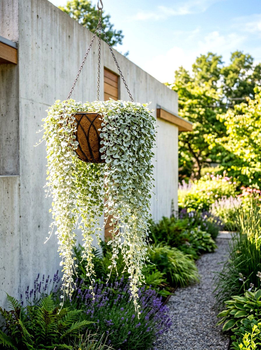 Dichondra silver falls hanging basket - 30 hanging basket ideas