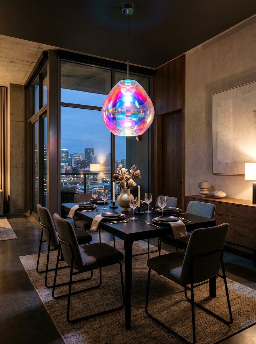 Dichroic Glass Pendant Light - 30 holographic decor ideas
