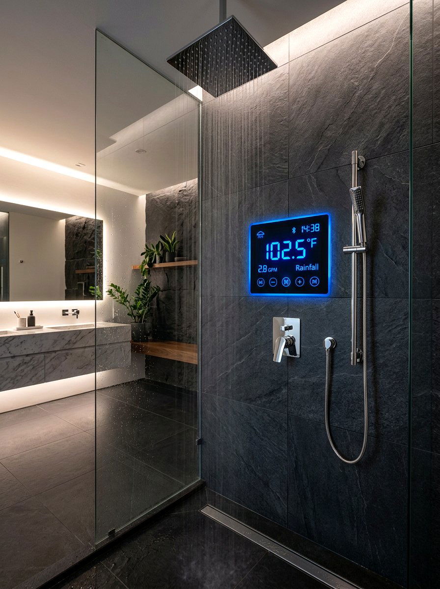 Digital Temperature Shower Display - 30 spa shower ideas
